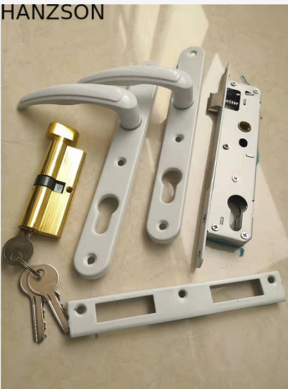 Tapadera blanca de aluminio de la cerradura de puerta de la cerradura de ventana de desplazamiento del cuadrado para la manija